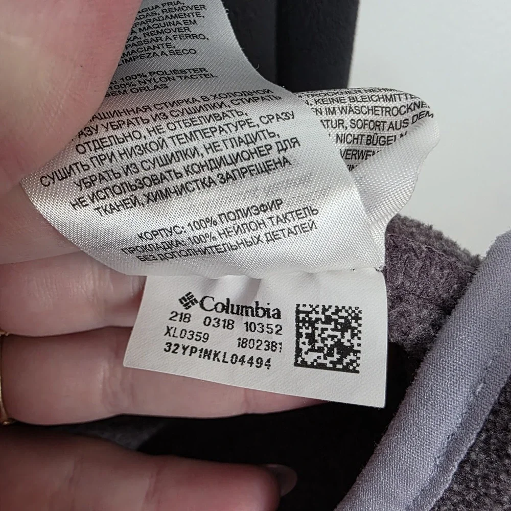 Columbia Gray Purple Benton Springs Fleece Half Snap Outdoor Pullover Size M‎